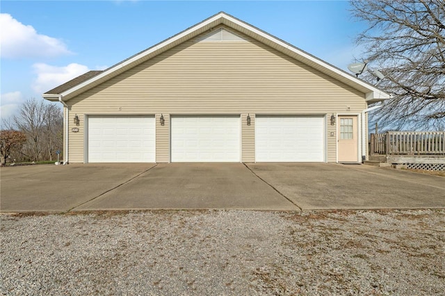 view of garage