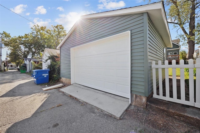 view of garage