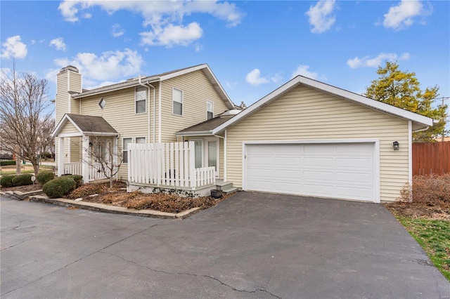 view of property featuring a garage