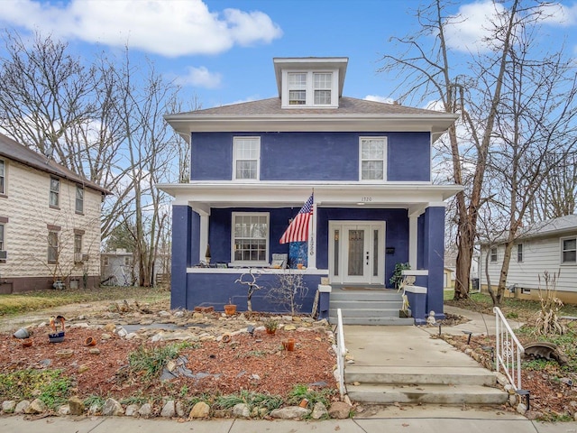 view of front of home with covered porch