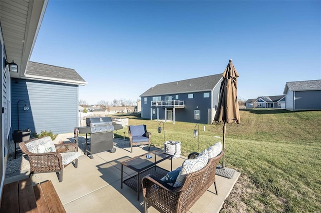 view of patio / terrace with a grill and an outdoor hangout area