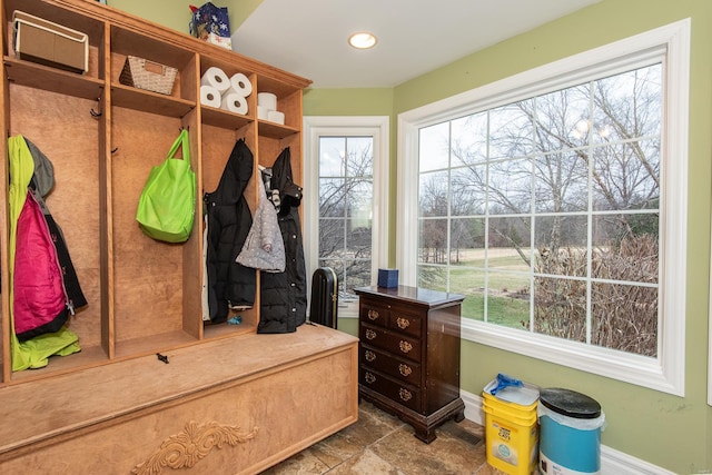 mudroom featuring a wealth of natural light