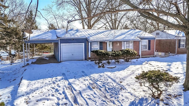 ranch-style home with a garage