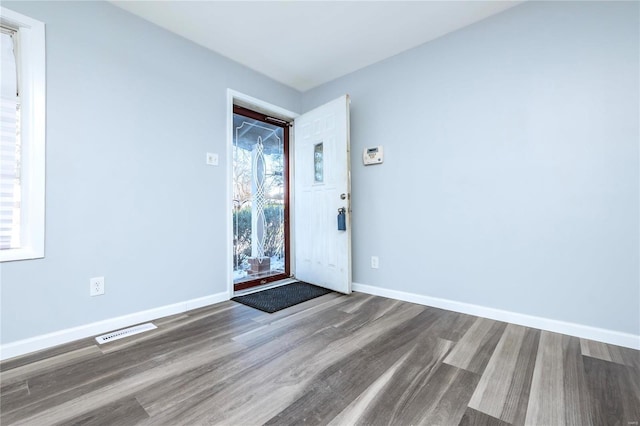 foyer entrance featuring hardwood / wood-style flooring