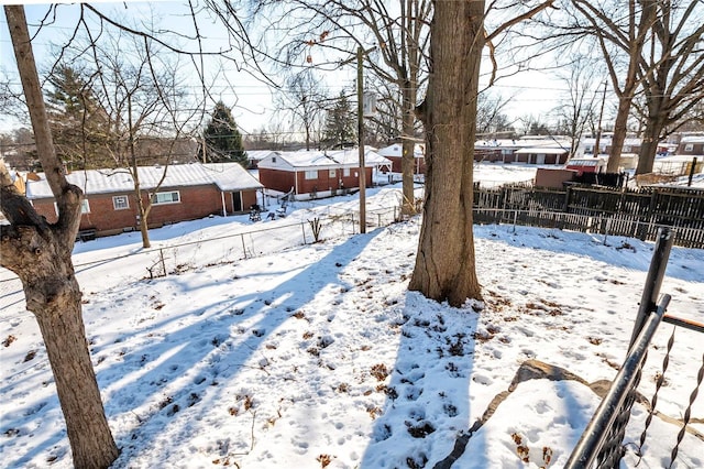 view of snowy yard