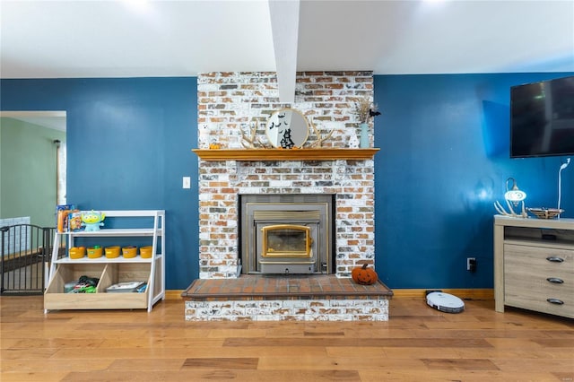 living room with wood-type flooring