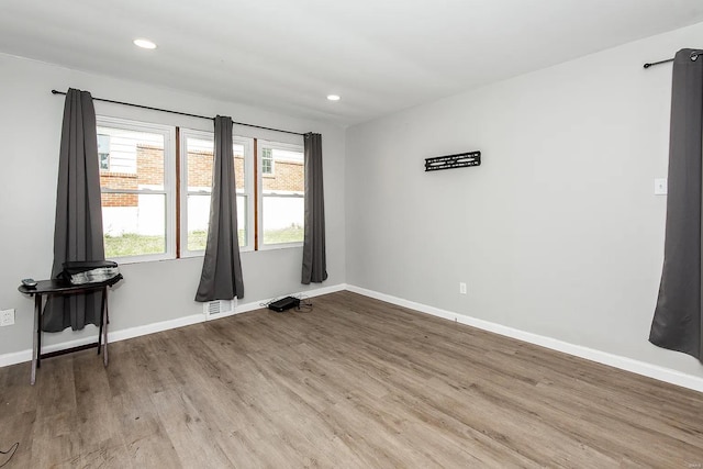 empty room featuring light wood-type flooring