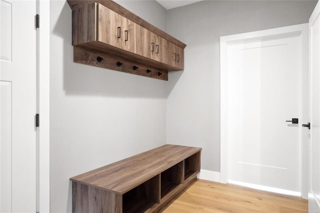 mudroom featuring light hardwood / wood-style flooring