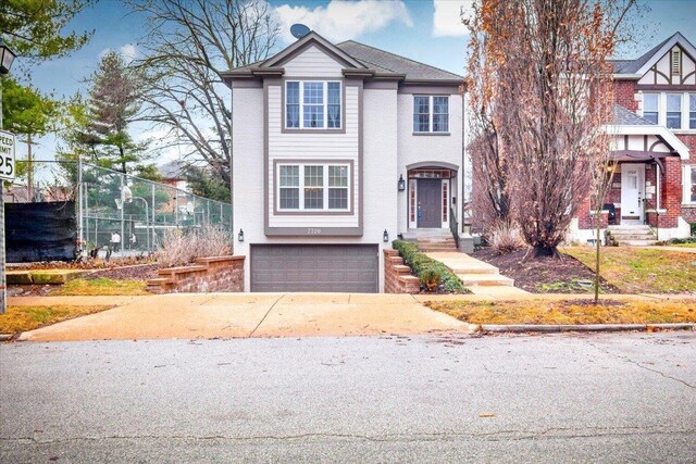 view of front of house with a garage