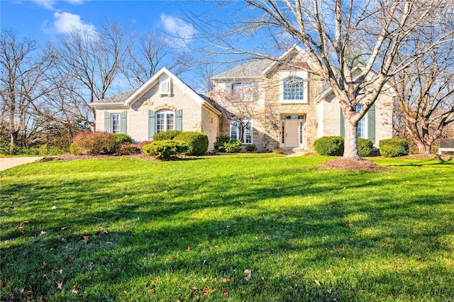 view of property with a front lawn