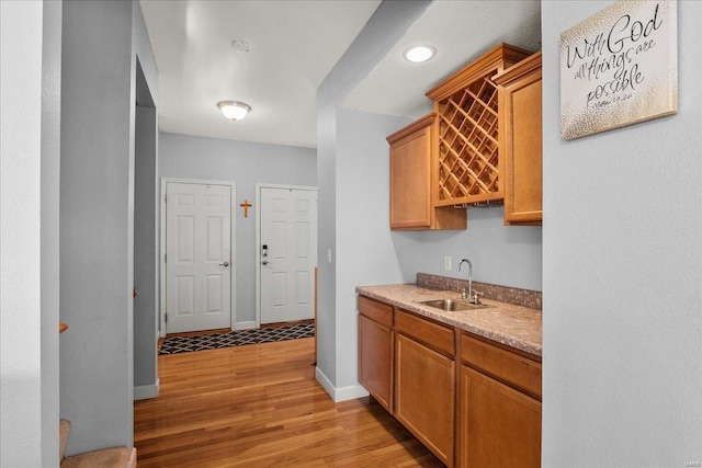 kitchen with sink and light wood-type flooring