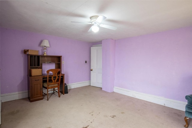 home office with ceiling fan