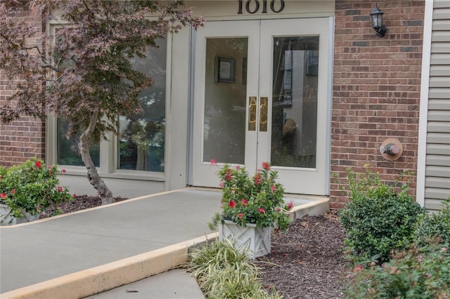 view of exterior entry with french doors