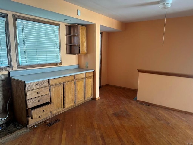 kitchen featuring dark hardwood / wood-style floors