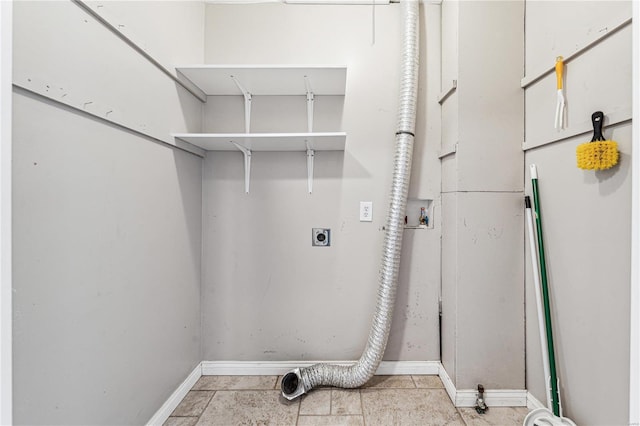 laundry room with baseboards, washer hookup, and hookup for an electric dryer