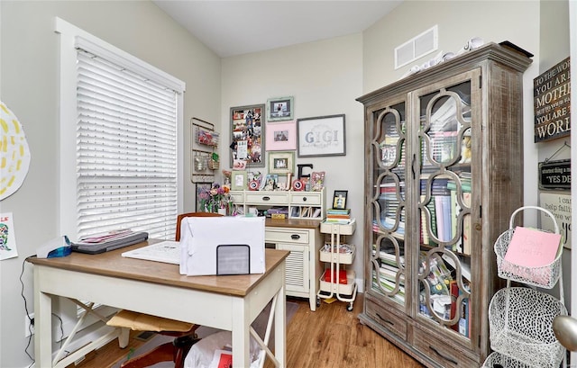 office featuring hardwood / wood-style flooring