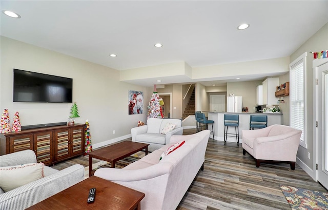 living room featuring hardwood / wood-style floors