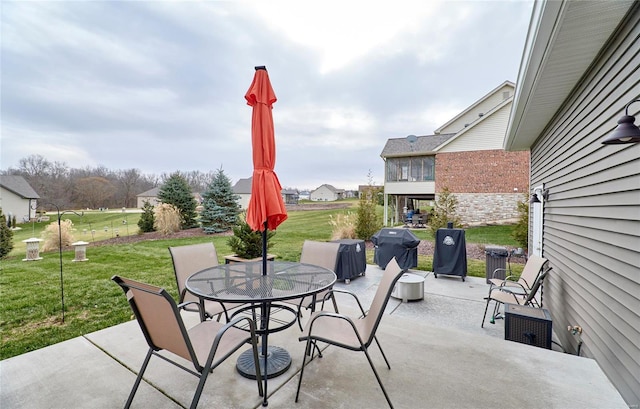 view of patio / terrace featuring a grill