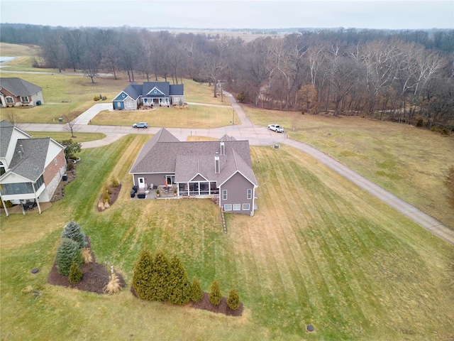 drone / aerial view featuring a rural view