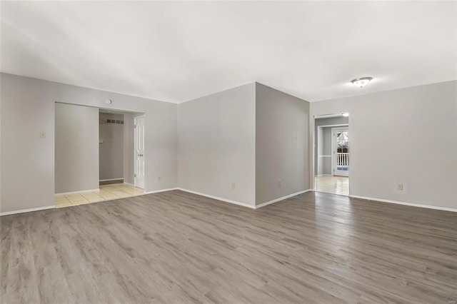 empty room featuring light wood-type flooring