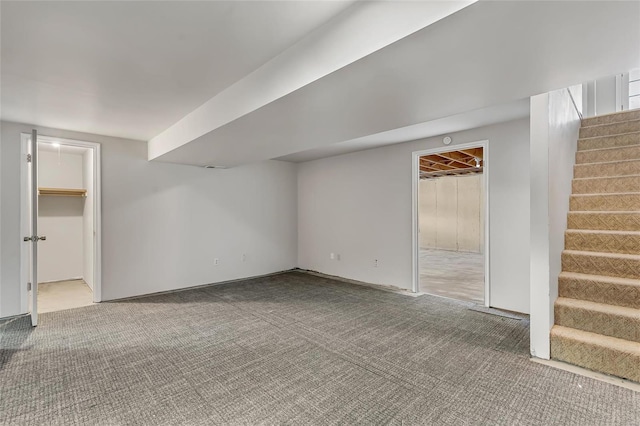 basement with carpet