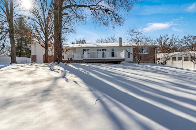 view of front of house with a deck