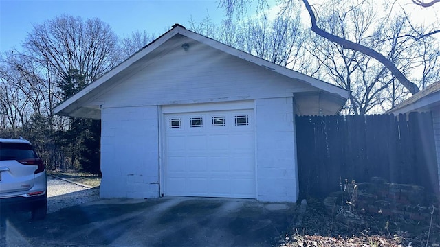 view of garage