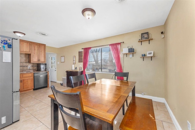 view of tiled dining space