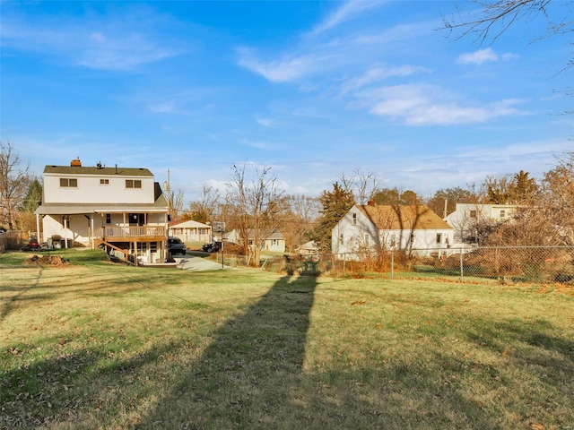 view of yard featuring a deck