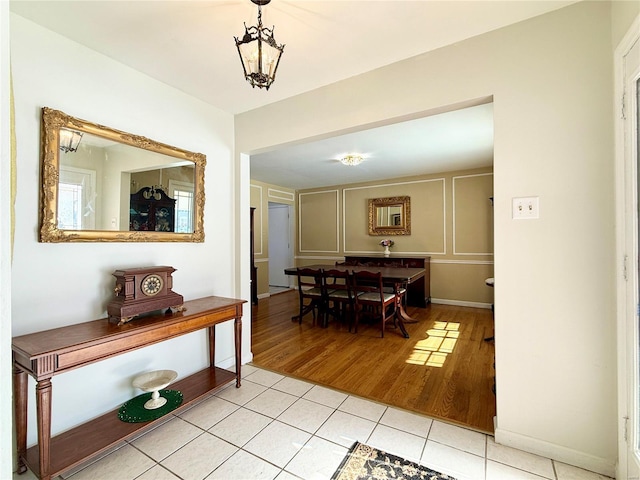 view of tiled dining area