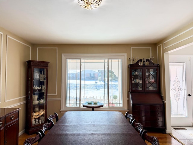 dining area featuring light hardwood / wood-style flooring