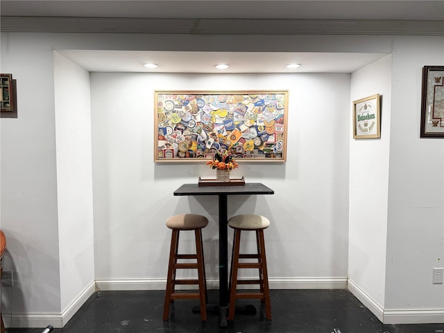 view of unfurnished dining area