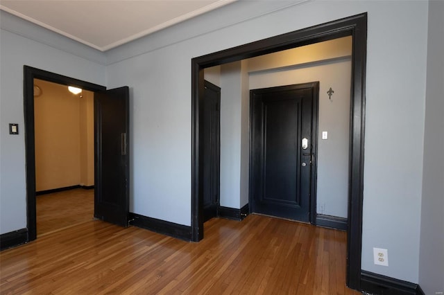 interior space with hardwood / wood-style floors