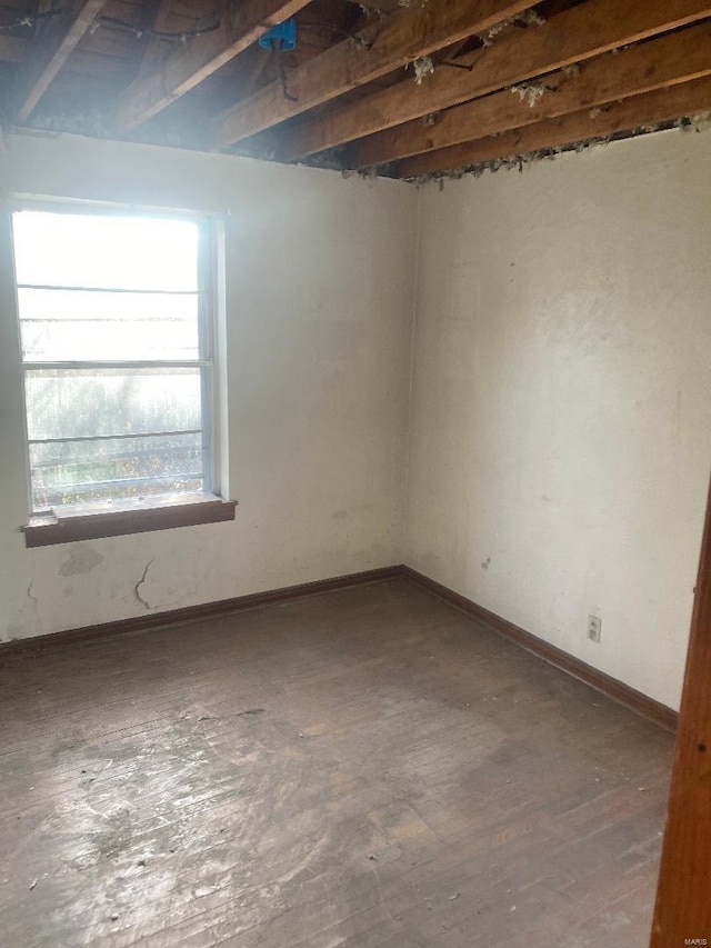 empty room featuring wood-type flooring