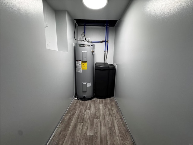 utility room with water heater