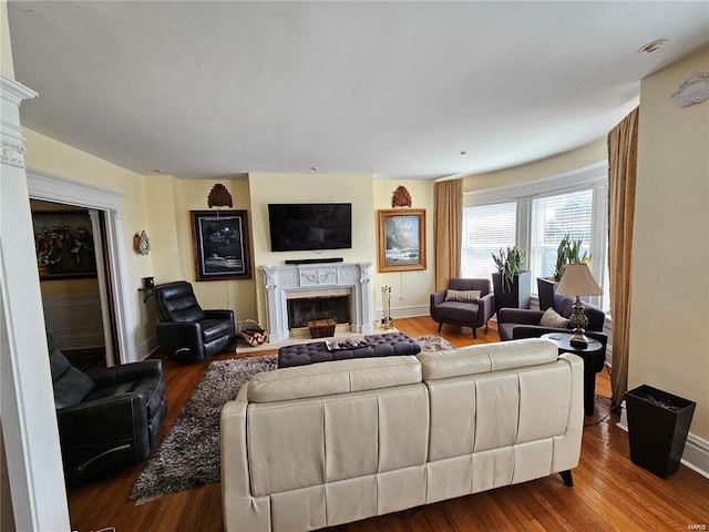 living room featuring hardwood / wood-style flooring