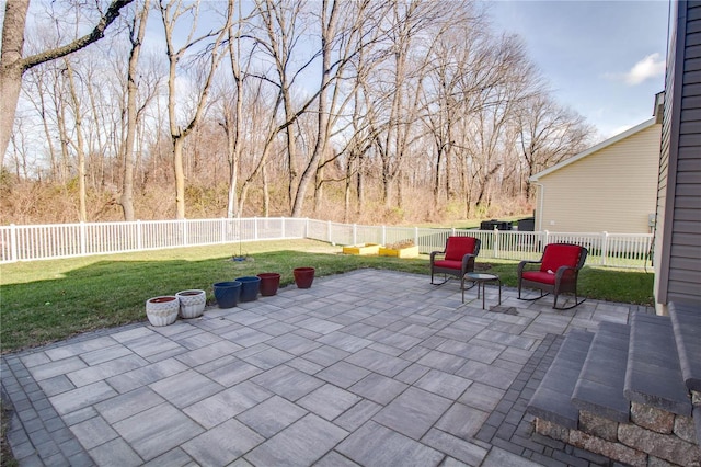 view of patio with a fenced backyard