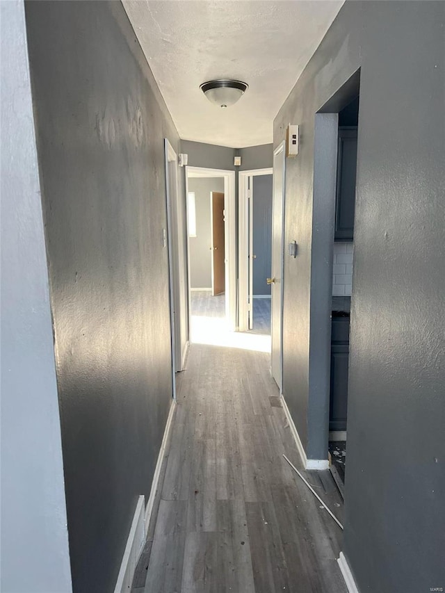 hallway featuring dark hardwood / wood-style floors