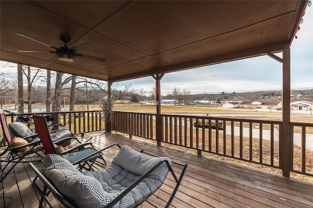 deck featuring ceiling fan