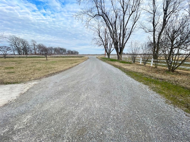 view of street with a rural view