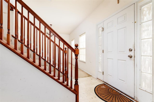 entrance foyer with concrete floors