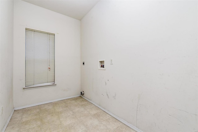 washroom featuring hookup for an electric dryer and washer hookup