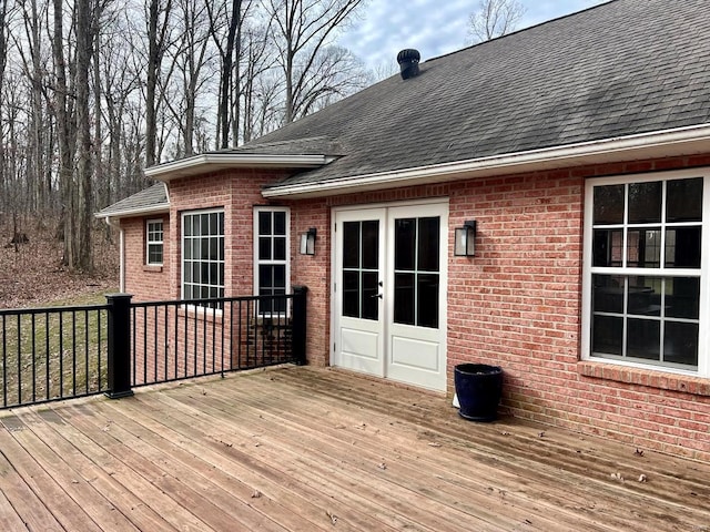 deck with french doors