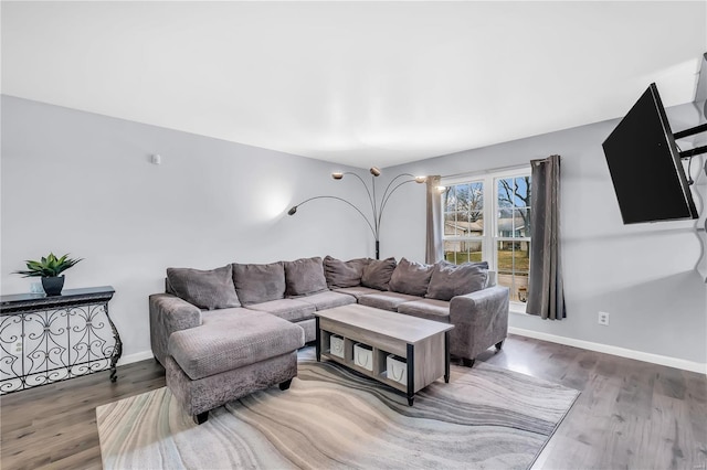 living room featuring hardwood / wood-style floors