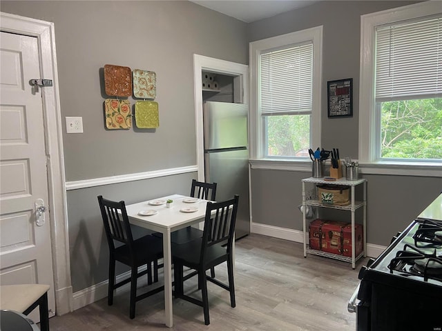 dining room featuring light hardwood / wood-style floors