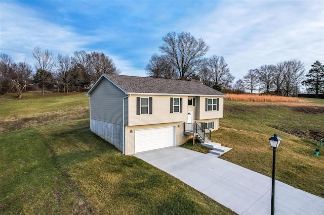 bi-level home with a garage