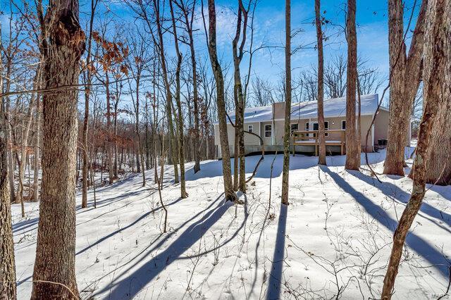 view of yard covered in snow