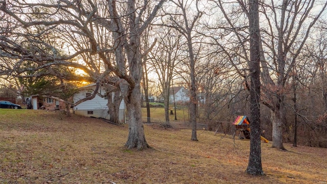 view of yard featuring a playground