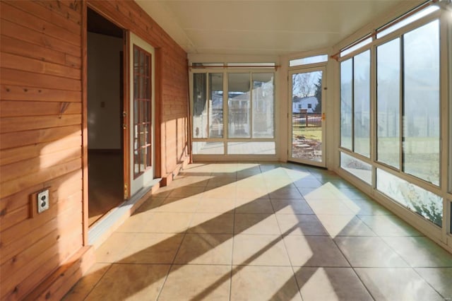 view of unfurnished sunroom