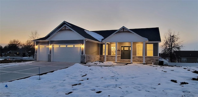 view of front of house with a garage